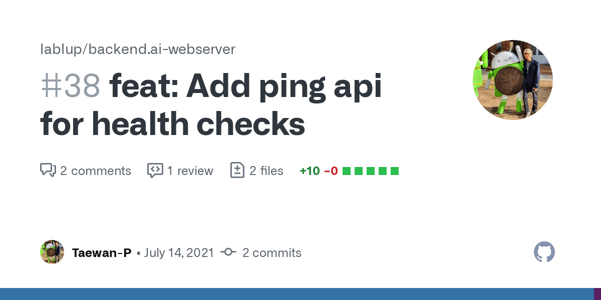 Webserver ping API PR