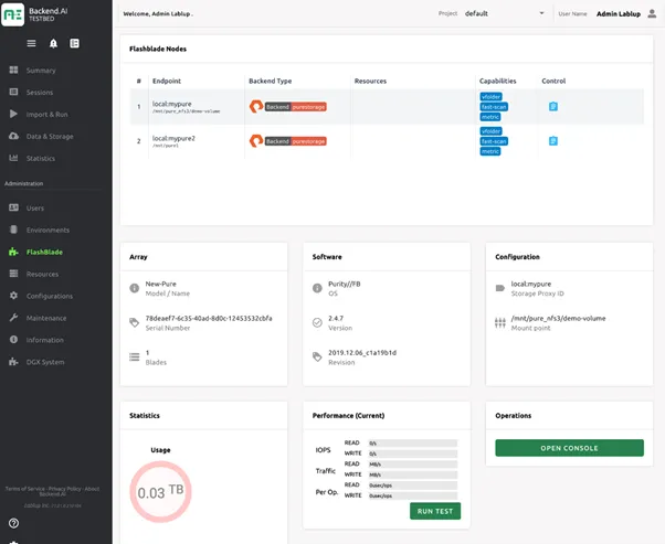 FlashBlade integration and monitoring on Backend.AI