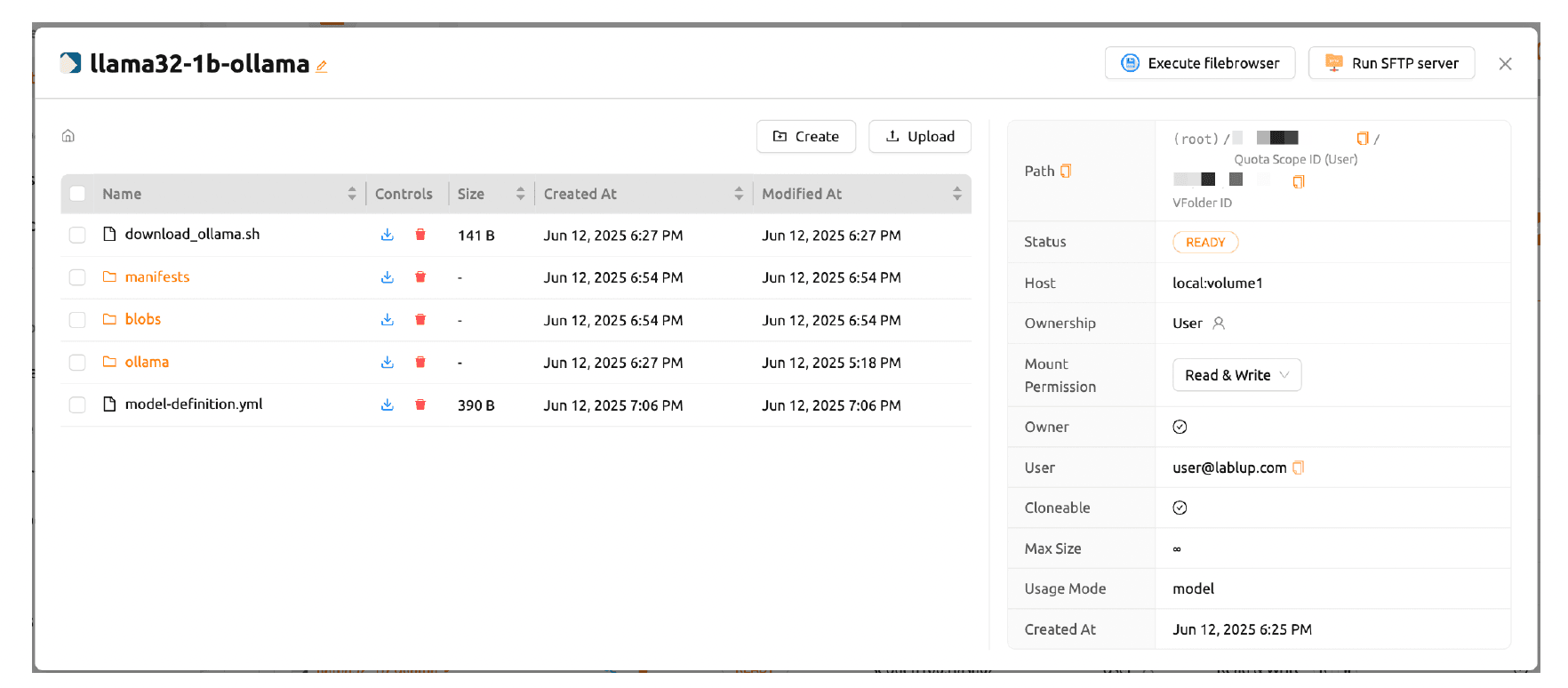 Creating storage folder