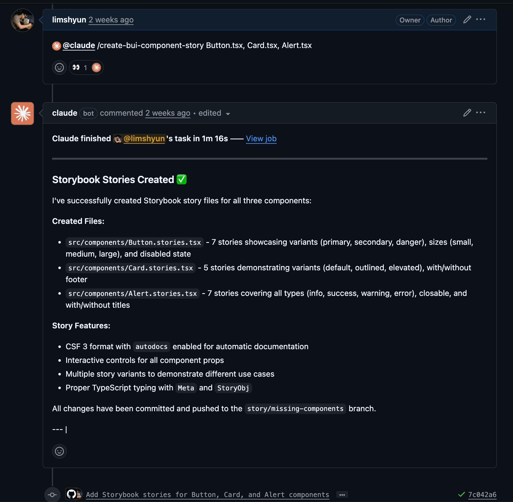 Claude automatically generating stories